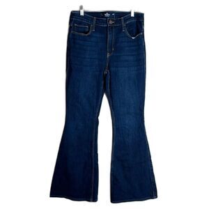Hollister California high rise flare dark denim jeans size 30 festival cute